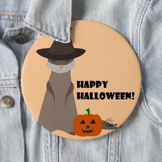 Cute Ferret Halloween Button (In situ)