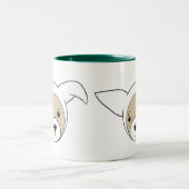 Cute Ferret in paaskostume Tweekleurige Koffiemok (Center)