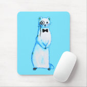 Cute ferret mustelid pet-eigenaar muismat (Met muis)