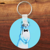 Cute ferret mustelid pet-eigenaar sleutelhanger (Voorkant)