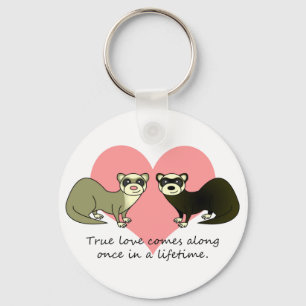 Cute Ferret True Love Sleutelhanger