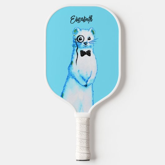 Cute Ferret Waterverf Funny Animal Name Pickleball Paddle (Voorkant)