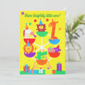 Cute Ferris Wheels Woodland Animals Aankondiging (Staand voorkant)