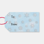 Cute Festive Blue Bird Holiday kerstcadeau Cadeaulabel (Achterkant Horizontaal)