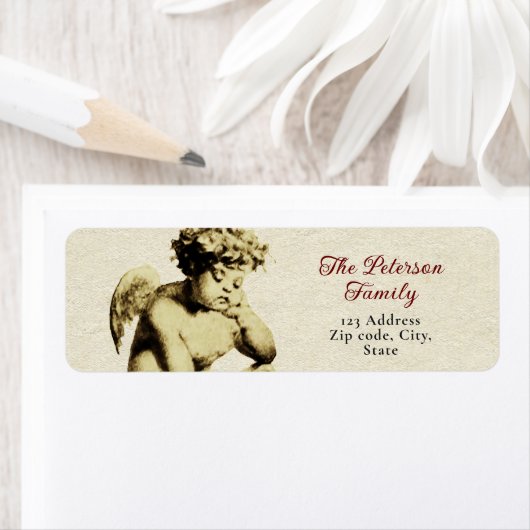 Cute Festive  Cherub Angel Etiket (Insitu)