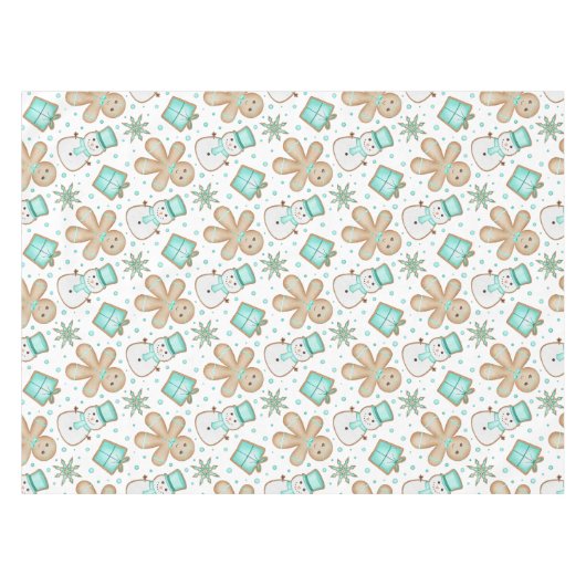 Cute Festive Christmas Gingerbread Man Tafelkleed (Voorkant (Horizontaal))