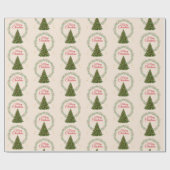 Cute Festive Christmas Tree Print Gift Wrapping Cadeaupapier (Vlak)