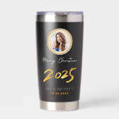 Cute Festive Custom Name Photo Christmas Gift  Geïsoleerde Drinkbeker (Voorkant)