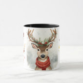 cute festive deer happy new year 2026 coffee mug mok (Midden)