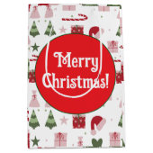 Cute festive editable Merry Christmas Medium Cadeauzakje (Voorkant)