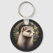 Cute Festive Ferret Sleutelhanger (Voorkant)