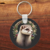 Cute Festive Ferret Sleutelhanger (Voorkant)