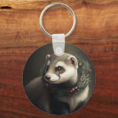 Cute Festive Ferret Sleutelhanger (Achterkant)