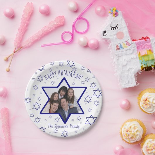 Cute Festive Happy Hanukkah Fotoster van David Papieren Bordje (Feest)