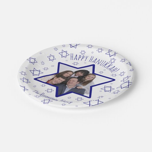 Cute Festive Happy Hanukkah Fotoster van David Papieren Bordje (Gekanteld)