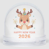 cute festive happy new year 2026 snow globe sneeuwbol (Achterkant)