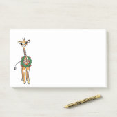 Cute festive Holiday Giraffe, Holly Wreator Post-it® Notes (Op bureau)
