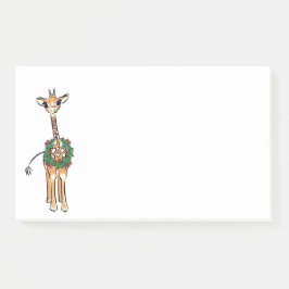 Cute festive Holiday Giraffe, Holly Wreator Post-it® Notes