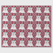 Cute festive holiday Polar bear glitter snowflakes Cadeaupapier (Vlak)
