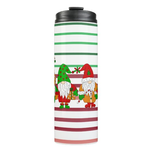 Cute Festive Kerstgnomen Thermosbeker (Voorkant)