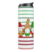 Cute Festive Kerstgnomen Thermosbeker (Gedraaid links)