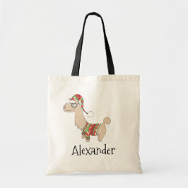 Cute Festive Kerstmis Llama Kinder Tote Bag
