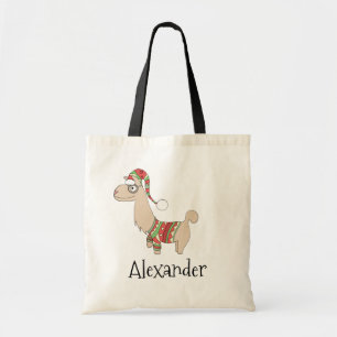 Cute Festive Kerstmis Llama Kinder Tote Bag