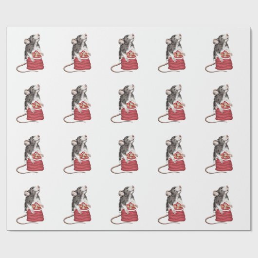 Cute Festive-kerstrat Cadeaupapier (Vlak)