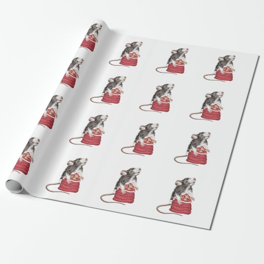 Cute Festive-kerstrat Cadeaupapier (Uitgerold)