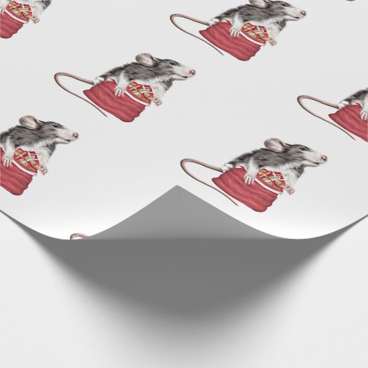 Cute Festive-kerstrat Cadeaupapier (Hoek)