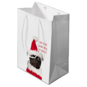 Cute Festive-kerstzwarte puppy Santa Medium Cadeauzakje (Voorkant Gekanteld)