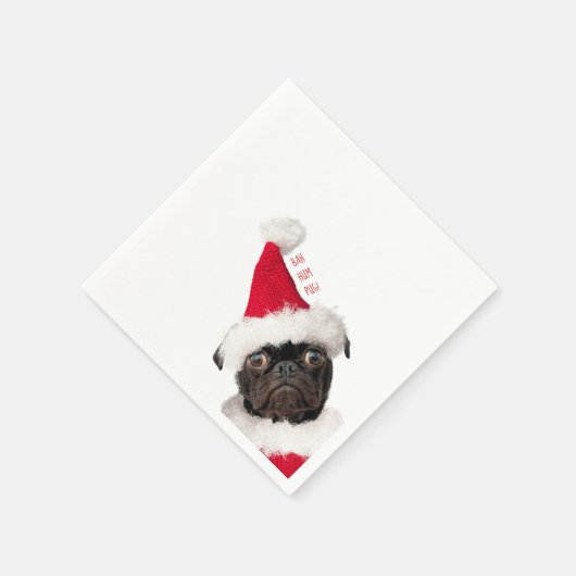 Cute Festive-kerstzwarte puppy Santa Servet (Hoek)