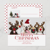 Cute Festive Merry kersttypografie | Foto Briefkaart (Voorkant / Achterkant)