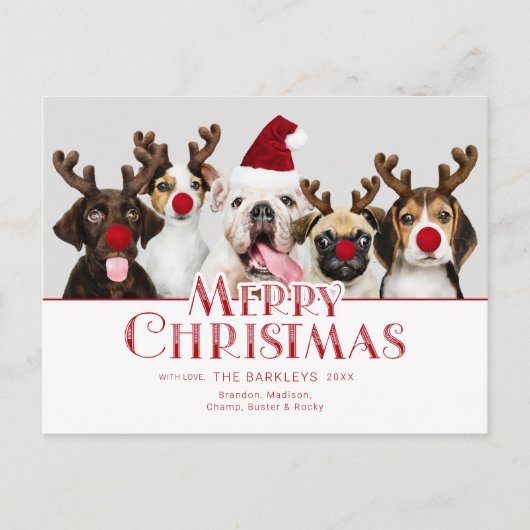 Cute Festive Merry kersttypografie | Foto Briefkaart (Voorkant)