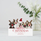 Cute Festive Merry kersttypografie | Foto Briefkaart (Staand voorkant)