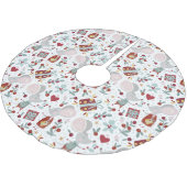 Cute Festive Mice Couple Feestdagen Pattern Kerstboom Rok (Gekanteld)