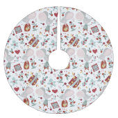 Cute Festive Mice Couple Feestdagen Pattern Kerstboom Rok (Voorkant)