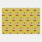 Cute Festive Mushroom and Frog Pattern Kerstmis Inpakpapier Vel (Voorkant 2)