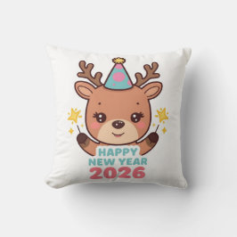 cute festive new year pillow 2026 kussen