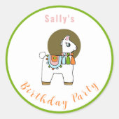 Cute festive pinata llama BIrthday party Ronde Sticker (Voorkant)