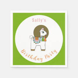 Cute festive pinata llama BIrthday party Servet