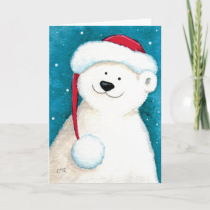 Cute Festive Polar-kerstkaart voor Beer Feestdagen Kaart