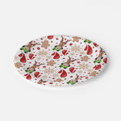 Cute Festive Red Christmas Reindeer Papieren Bordje (Gekanteld)