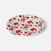 Cute Festive Red Christmas Reindeer Papieren Bordje (Gekanteld)