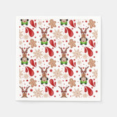 Cute Festive Red Christmas Reindeer Servet (Voorkant)