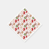 Cute Festive Red Christmas Reindeer Servet (Hoek)