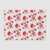 Cute Festive Red Christmas Reindeer Tissuepapier (Voorkant)