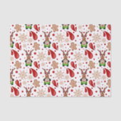 Cute Festive Red Christmas Reindeer Tissuepapier (Voorkant)
