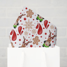 Cute Festive Red Christmas Reindeer Tissuepapier