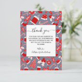 Cute Festive Red Illustrations kerstpatroon Bedankkaart (Staand voorkant)
